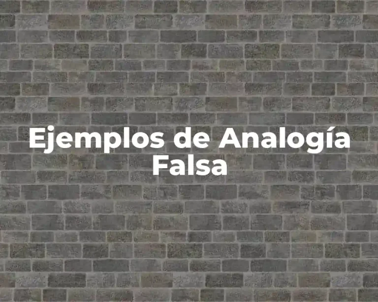 Ejemplos de Analogía Falsa