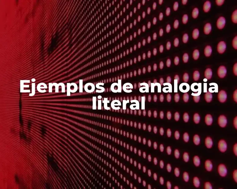 Ejemplos de analogia literal
