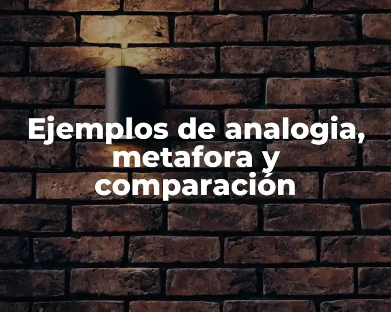 Ejemplos de analogia, metafora y comparación