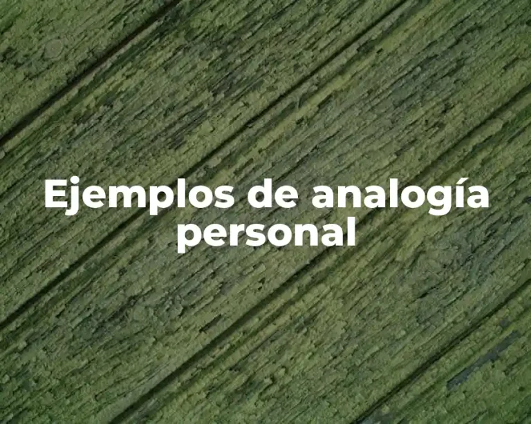 Ejemplos de analogía personal