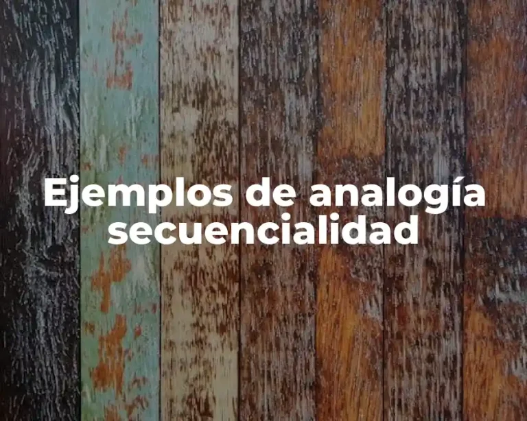 Ejemplos de analogía secuencialidad