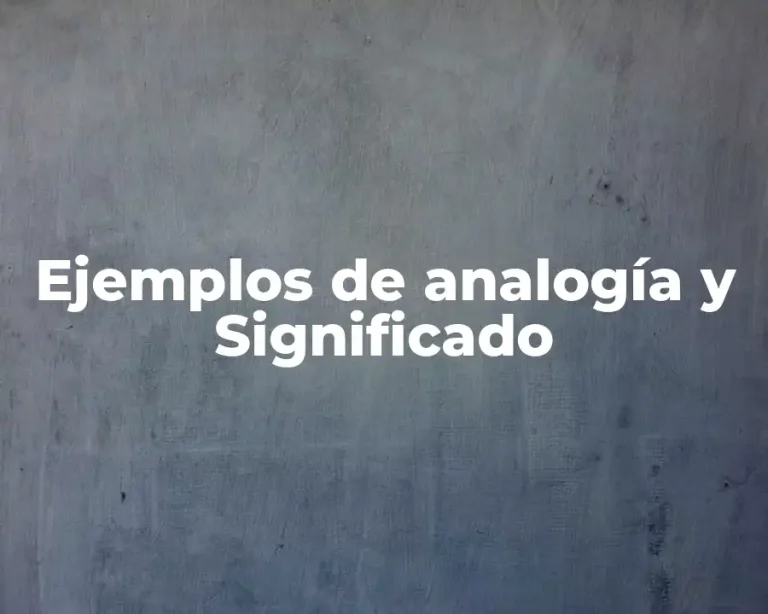 Ejemplos de analogía y Significado