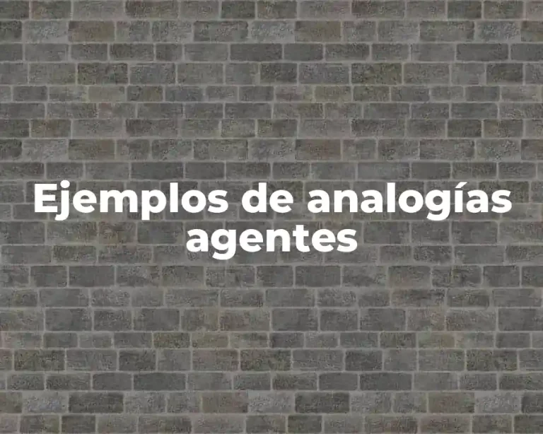 Ejemplos de analogías agentes