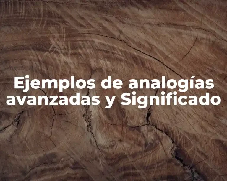 Ejemplos de analogías avanzadas y Significado