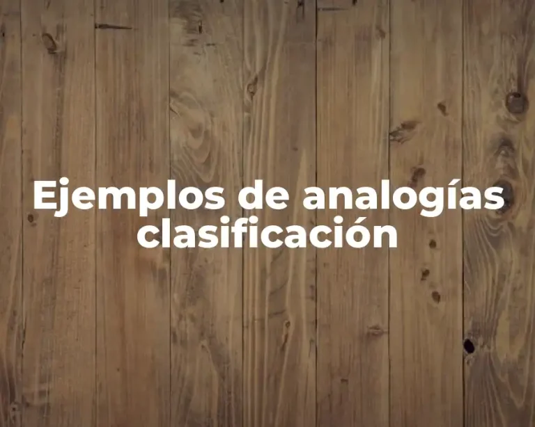 Ejemplos de analogías clasificación