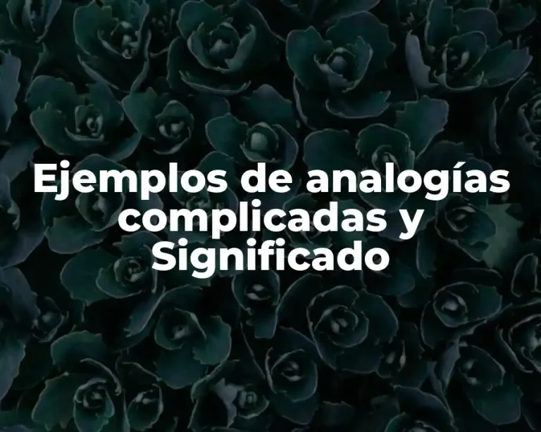Ejemplos de analogías complicadas y Significado