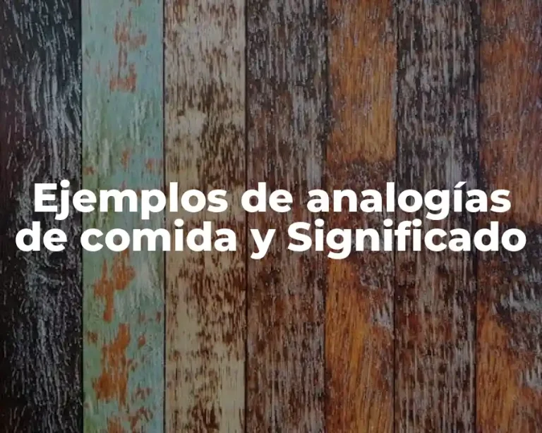 Ejemplos de analogías de comida y Significado