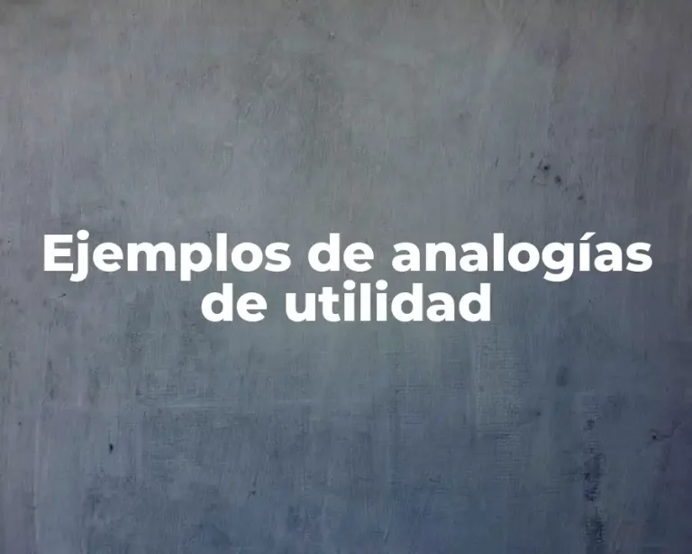 Ejemplos de analogías de utilidad