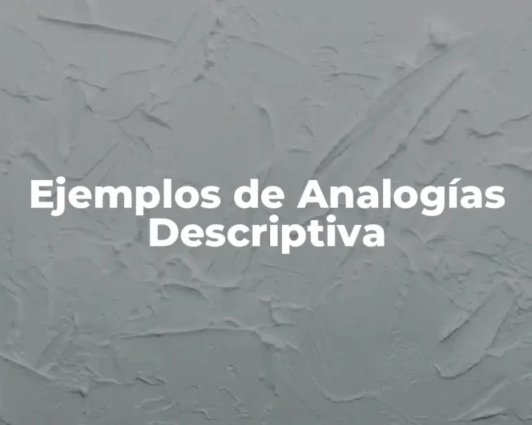 Ejemplos de Analogías Descriptiva