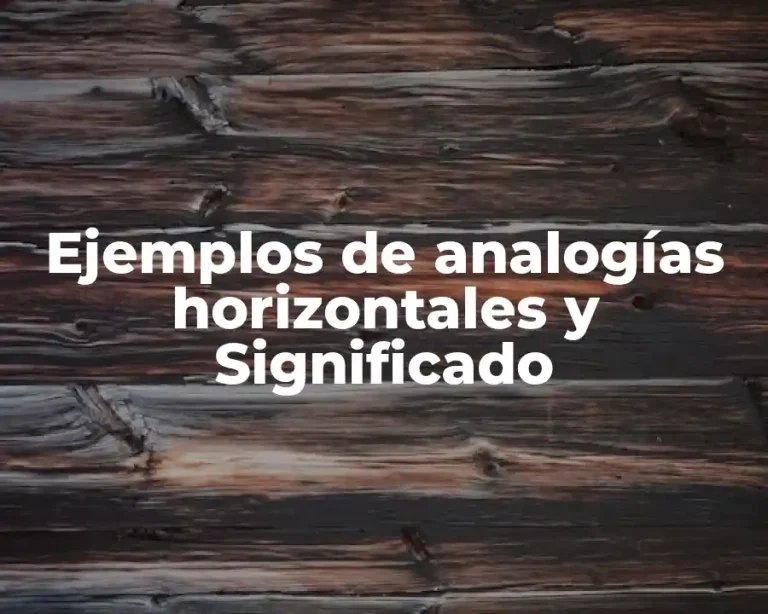 Ejemplos de analogías horizontales y Significado