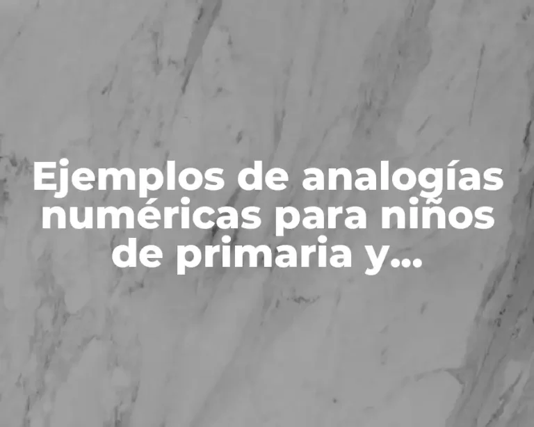 Ejemplos de analogías numéricas para niños de primaria y Significado