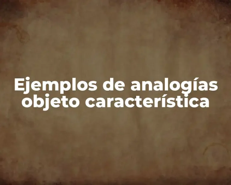 Ejemplos de analogías objeto característica