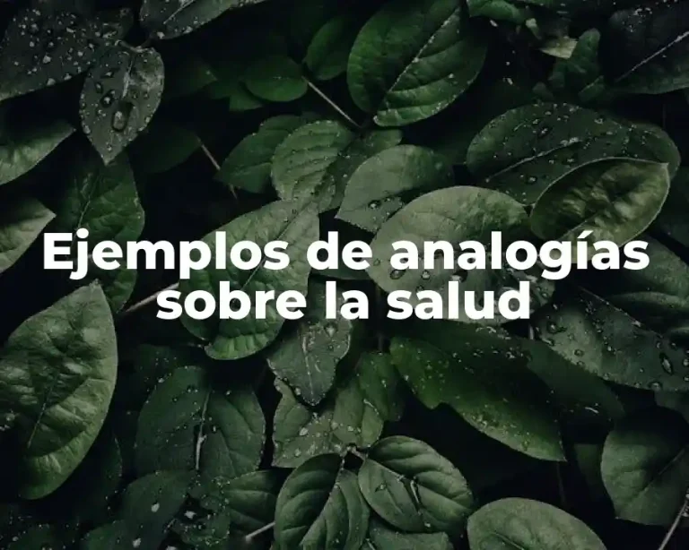 Ejemplos de analogías sobre la salud