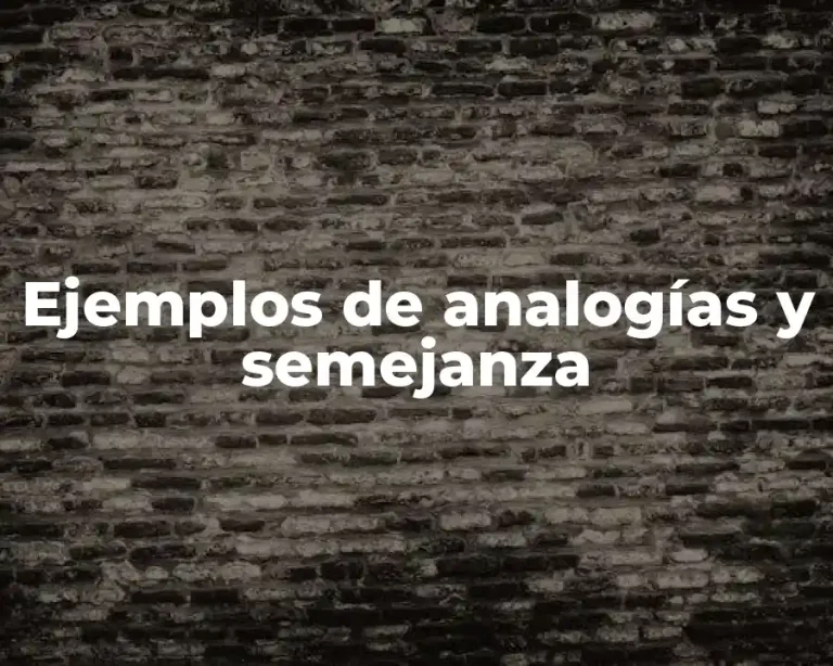Ejemplos de analogías y semejanza