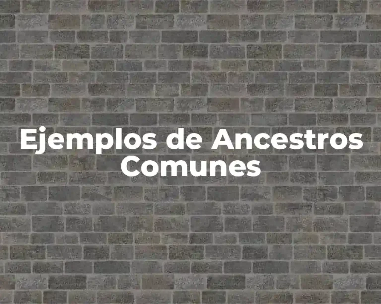 Ejemplos de Ancestros Comunes