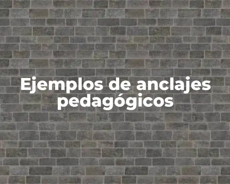 Ejemplos de anclajes pedagógicos