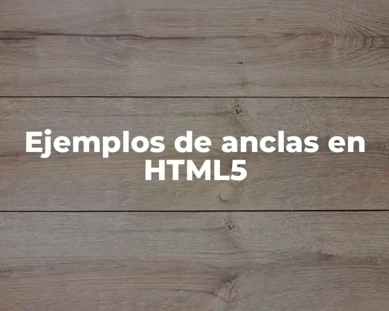 Ejemplos de anclas en HTML5
