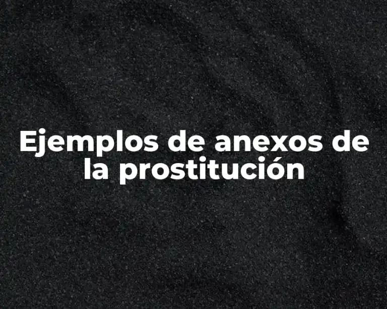 Ejemplos de anexos de la prostitución