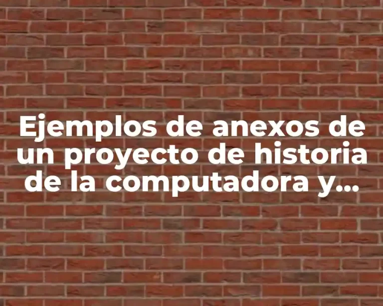 Ejemplos de anexos de un proyecto de historia de la computadora y Significado