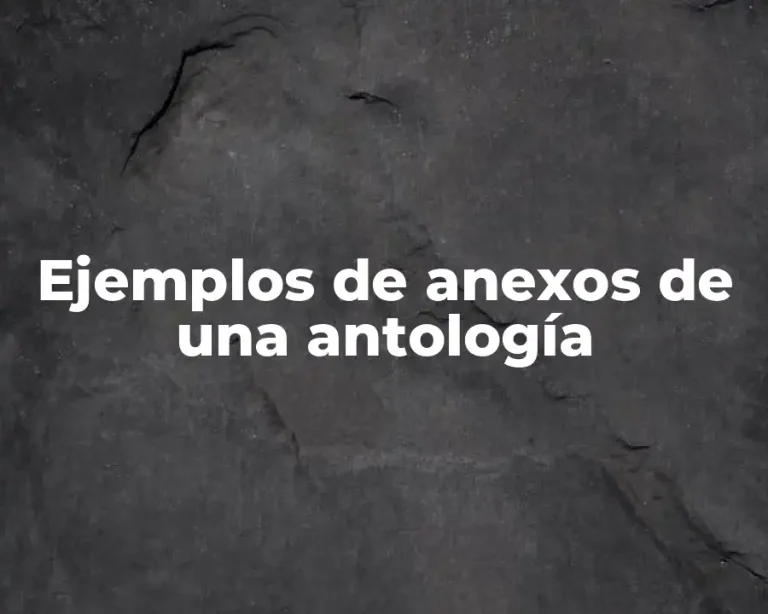 Ejemplos de anexos de una antología