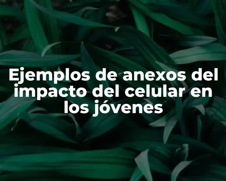 Ejemplos de anexos del impacto del celular en los jóvenes