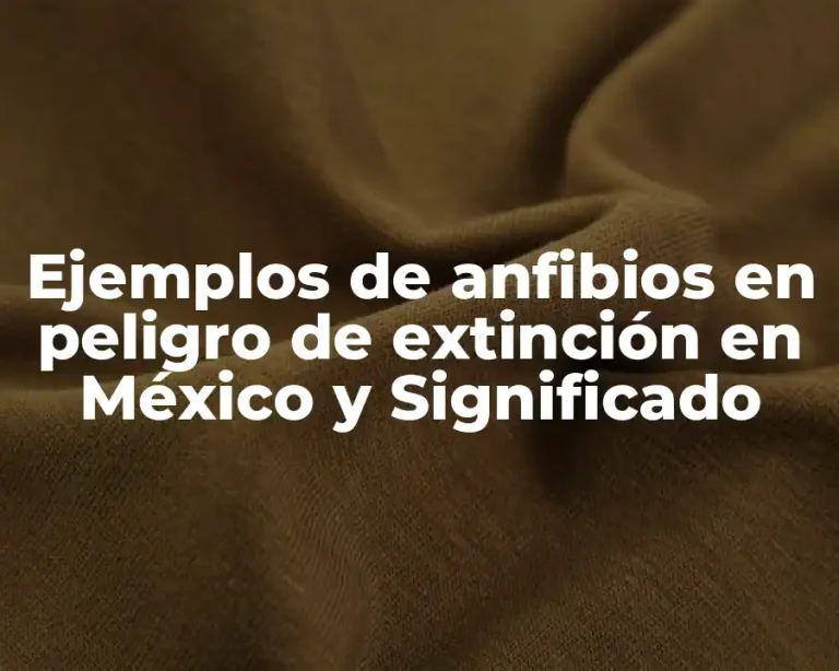 Ejemplos de anfibios en peligro de extinción en México y Significado