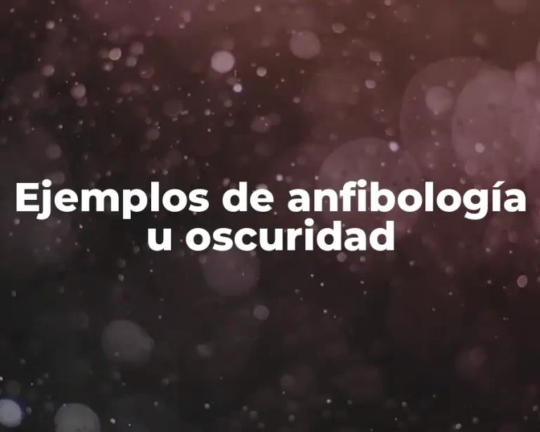 Ejemplos de anfibología u oscuridad