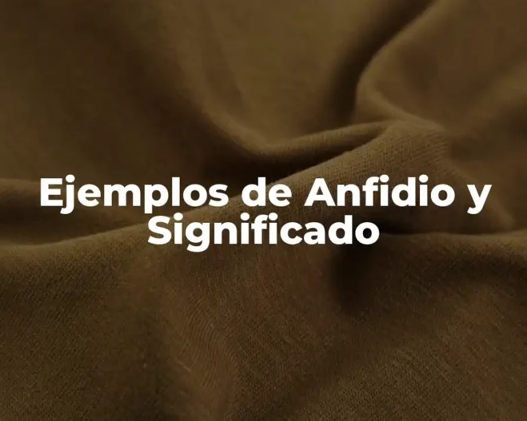Ejemplos de Anfidio y Significado