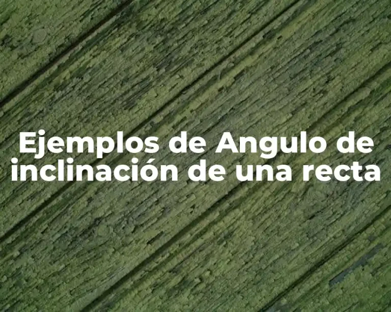 Ejemplos de Angulo de inclinación de una recta