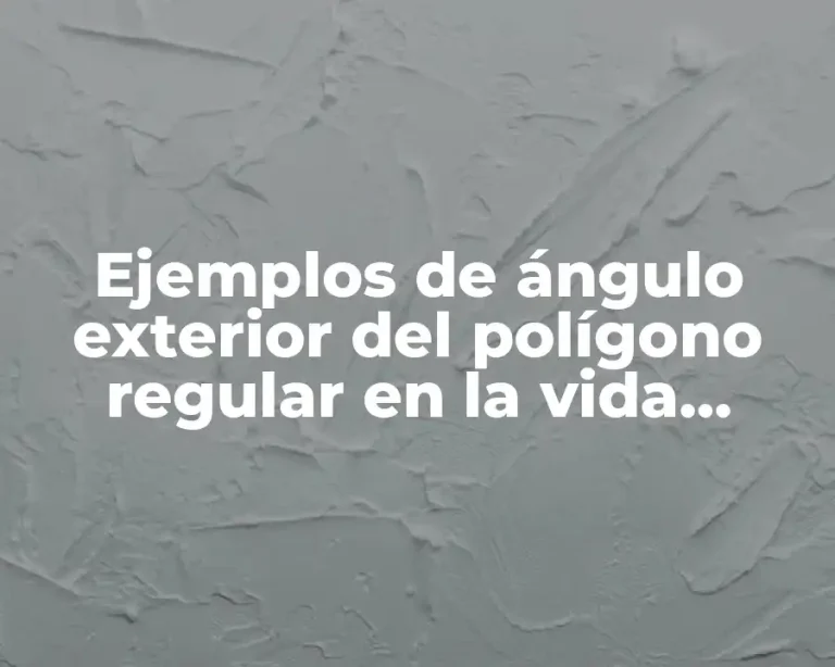 Ejemplos de ángulo exterior del polígono regular en la vida cotidiana