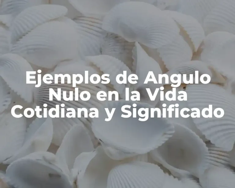Ejemplos de Angulo Nulo en la Vida Cotidiana y Significado