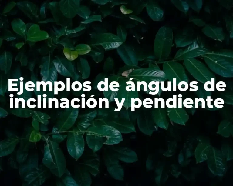 Ejemplos de ángulos de inclinación y pendiente