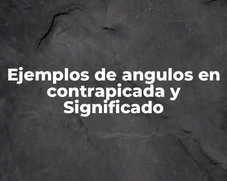 Ejemplos de angulos en contrapicada y Significado