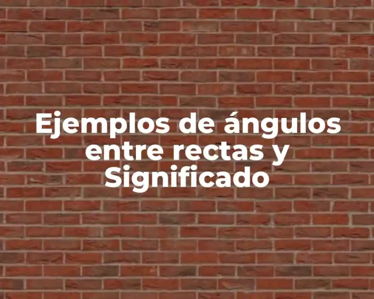 Ejemplos de ángulos entre rectas y Significado
