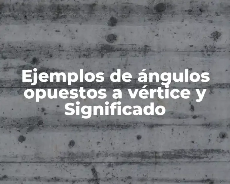 Ejemplos de ángulos opuestos a vértice y Significado