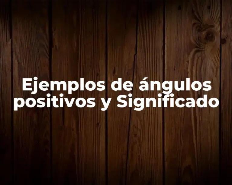 Ejemplos de ángulos positivos y Significado