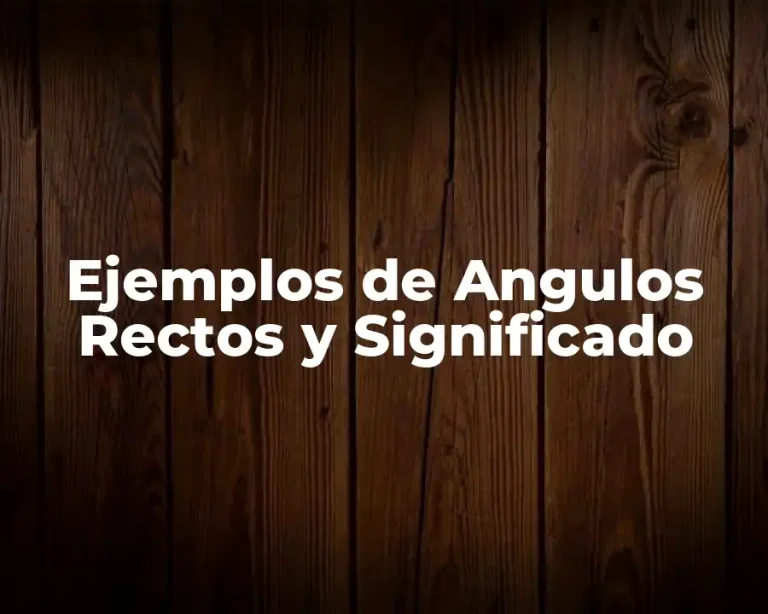 Ejemplos de Angulos Rectos y Significado