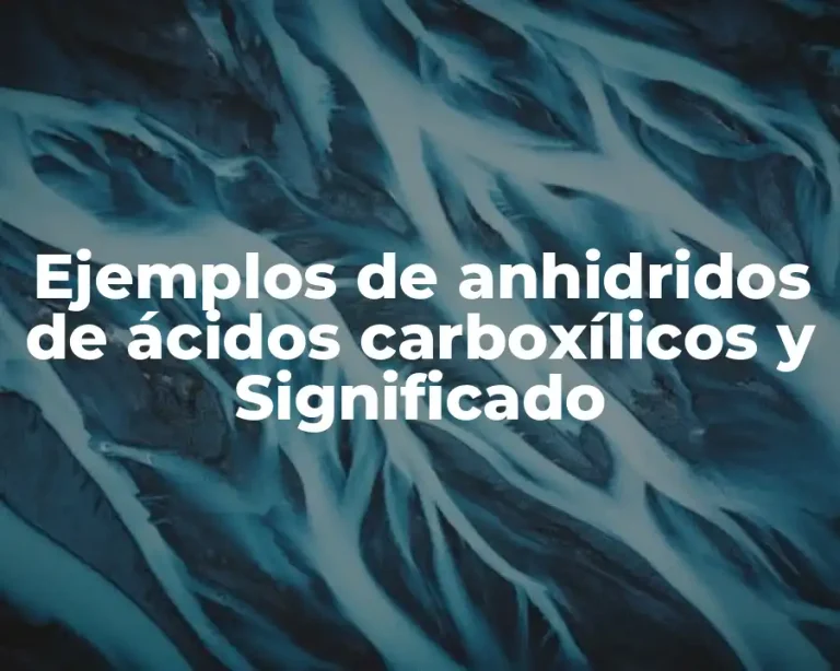 Ejemplos de anhidridos de ácidos carboxílicos y Significado