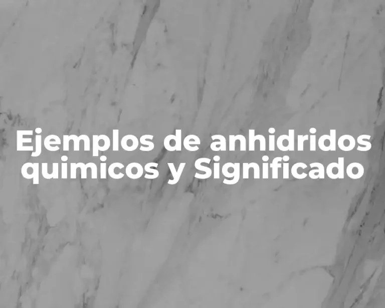 Ejemplos de anhidridos quimicos y Significado