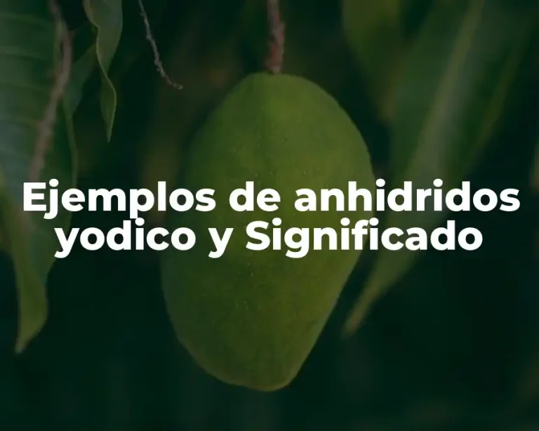 Ejemplos de anhidridos yodico y Significado