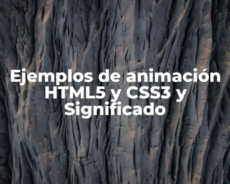 Ejemplos de animación HTML5 y CSS3 y Significado