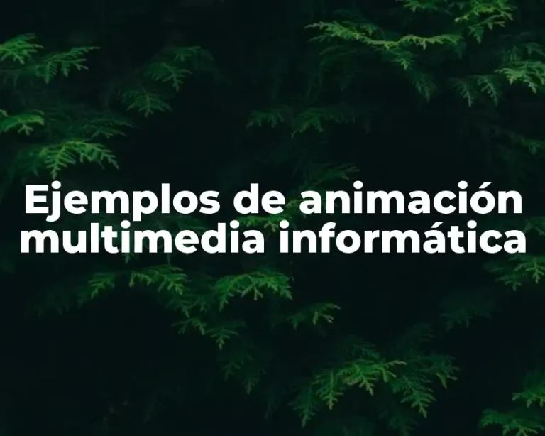 Ejemplos de animación multimedia informática