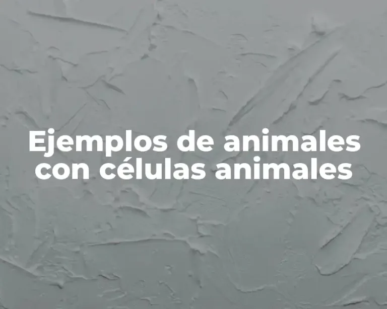Ejemplos de animales con células animales