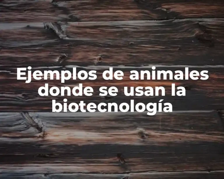 Ejemplos de animales donde se usan la biotecnología