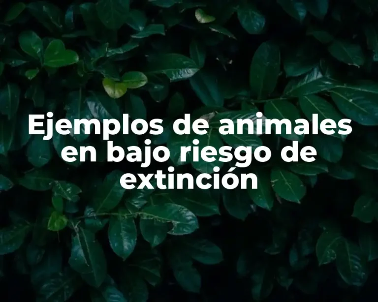 Ejemplos de animales en bajo riesgo de extinción