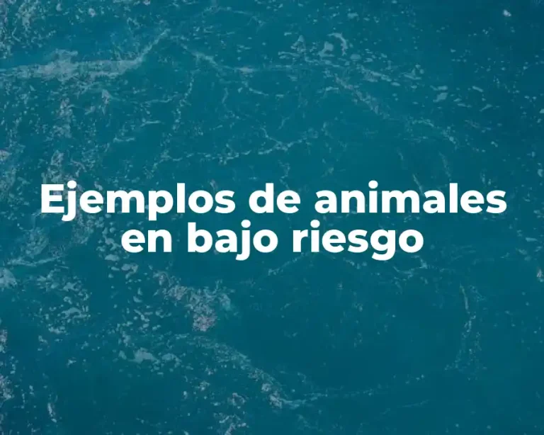 Ejemplos de animales en bajo riesgo