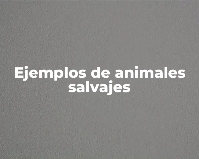 Ejemplos de animales salvajes