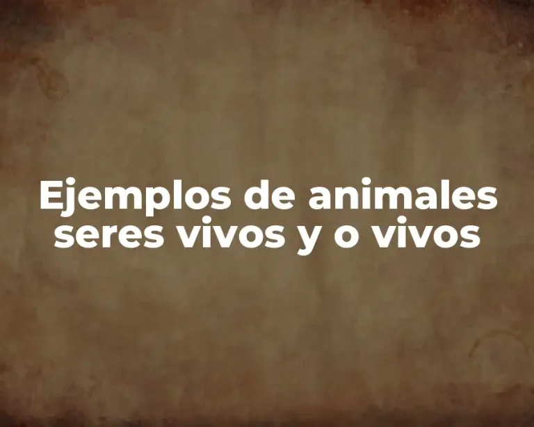 Ejemplos de animales seres vivos y o vivos