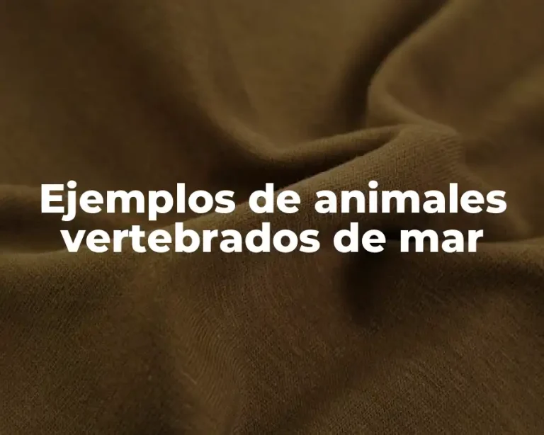 Ejemplos de animales vertebrados de mar