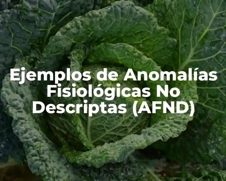 Ejemplos de Anomalías Fisiológicas No Descriptas (AFND)